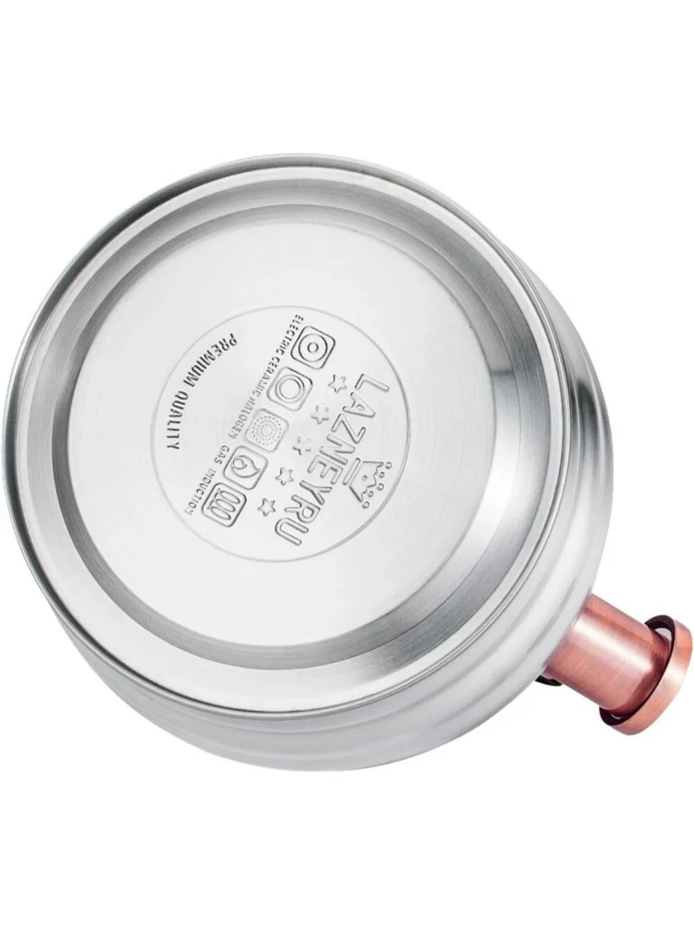 Silver Kitchen Whistling Teakettle 3.2Q Stainless Stovetop Heat Proof Handle